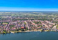 Luftbild Neuruppin, Blick vom See auf die Altstadt; © REG Petruschke Juhre