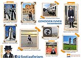 Plakat mit allen Gewinnerfotos zum Wettbewerb "Fonti auf Reisen"